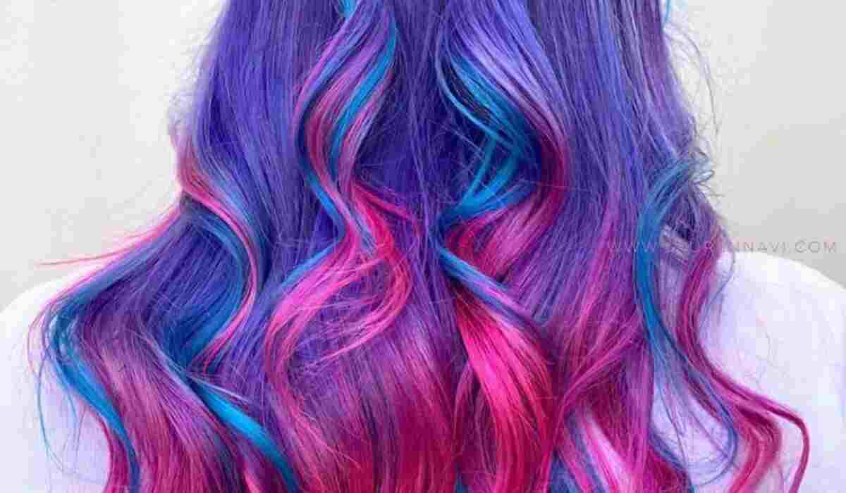 Blue Over Pink Hair