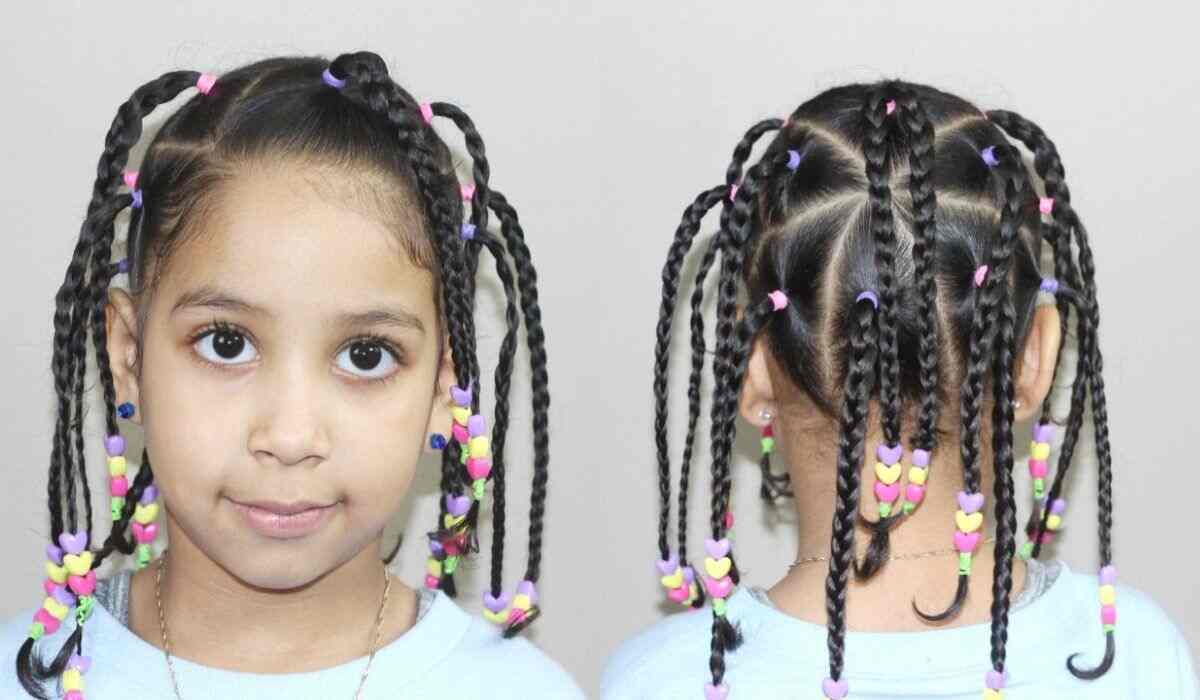 Half Braided Hairstyles For Black Hair With Beads